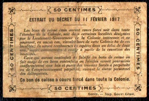 50c Filigrane abeilles - Petits chiffres / Watermark bees - Small figures Revers / Back