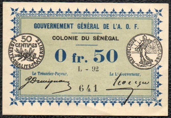 50c Sign. 2 - Sans filigrane - Petits chiffres - mention 29mm / w/o watermark - Small figures