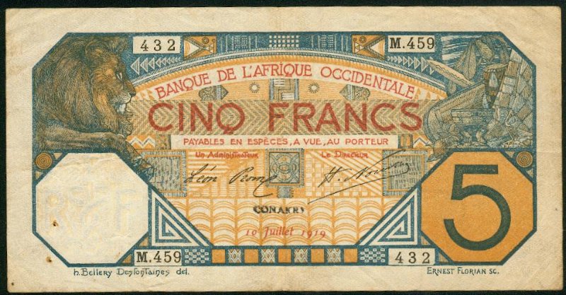 CONAKRY 10/07/1919 Cachet / Stamp