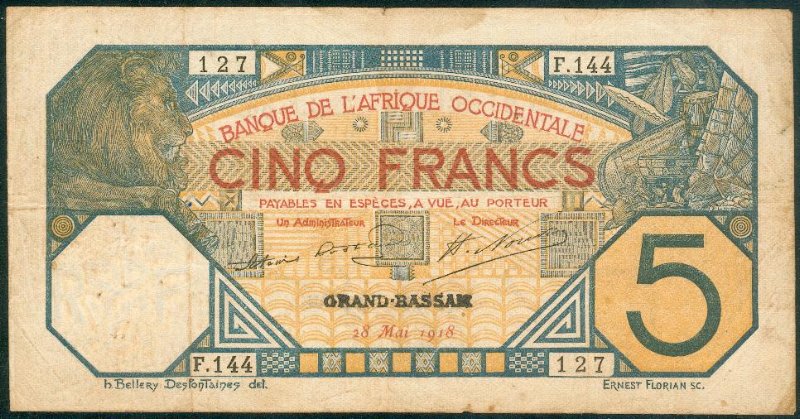 GRAND-BASSAM 28/05/1918 Grand cachet / Large stamp