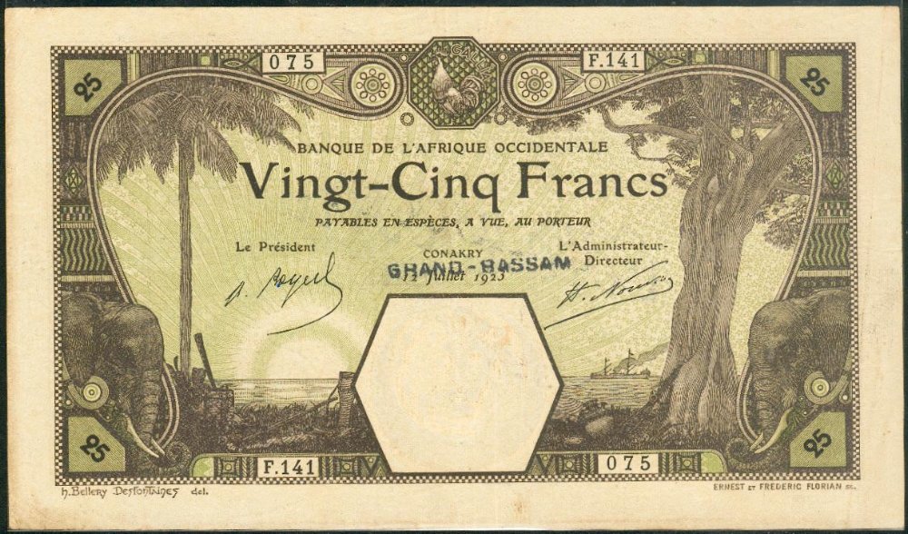GRAND-BASSAM sur / on CONAKRY 12/07/1923 Grand cachet / Large stamp
