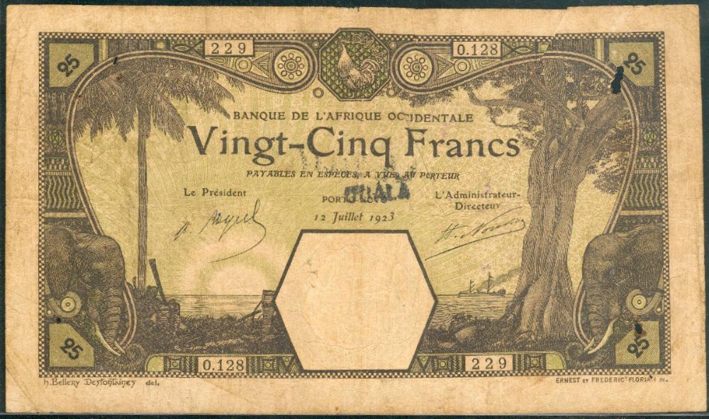 DOUALA sur / on PORTO-NOVO 12/07/1923