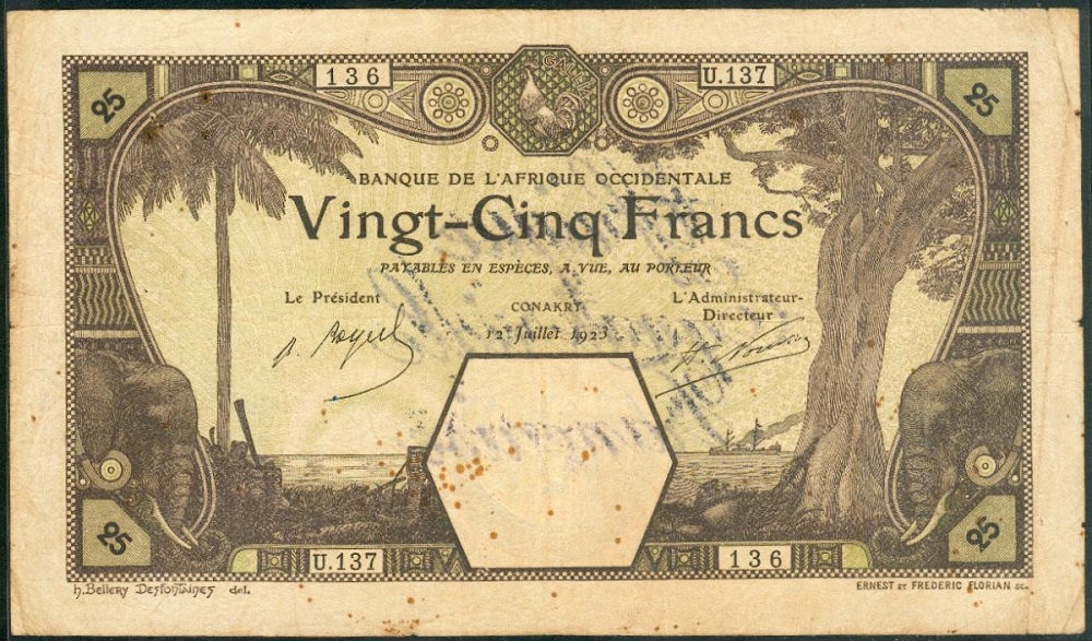 AFRIQUE EQUATORIALE FRANCAISE / FRENCH EQUATORIAL AFRICA sur / on CONAKRY 12/07/1923