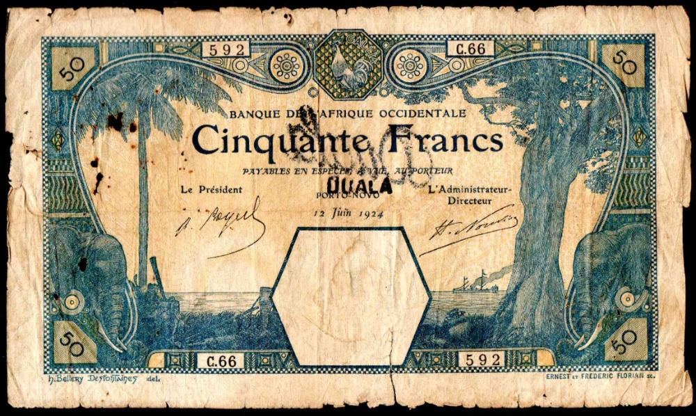 DOUALA sur / on PORTO-NOVO 1924