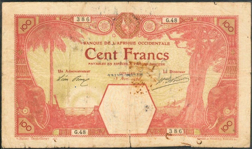 GRAND-BASSAM sur / on CONAKRY 15/04/1920 Petit cachet / Small stamp