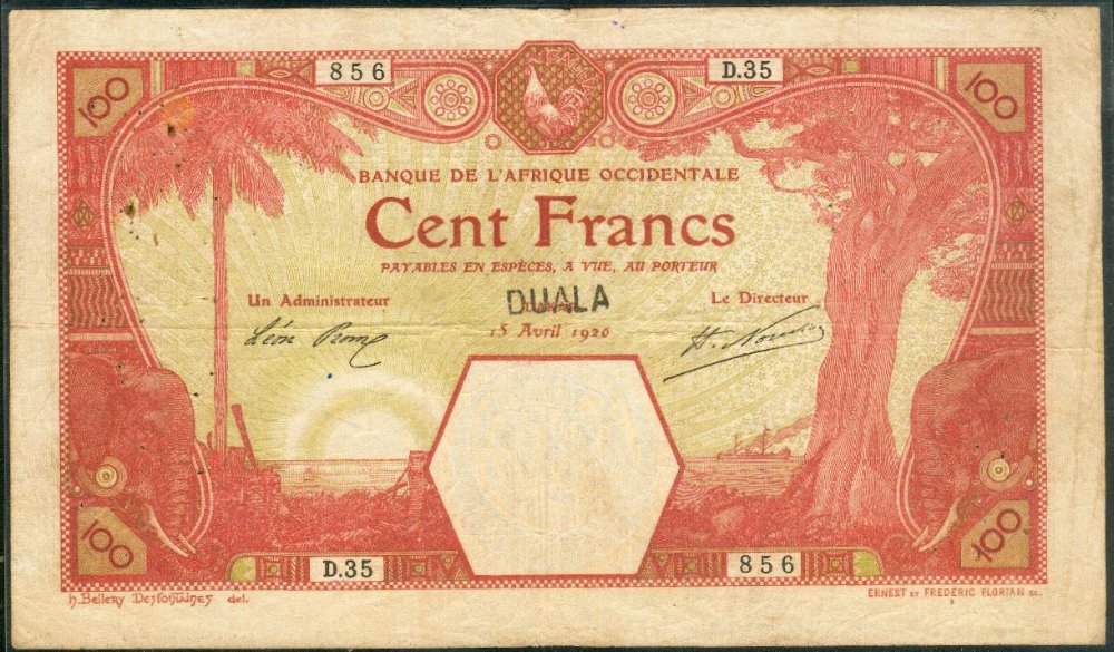 DOUALA sur / on DAKAR 15/04/1920