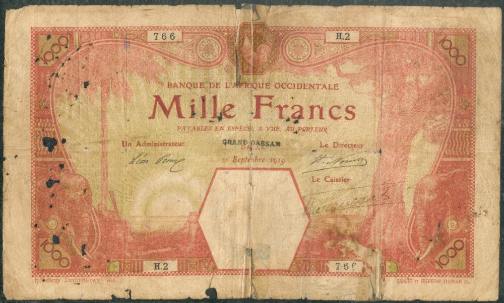 GRAND-BASSAM sur / on DAKAR 11/09/1919 Petit cachet / Small stamp