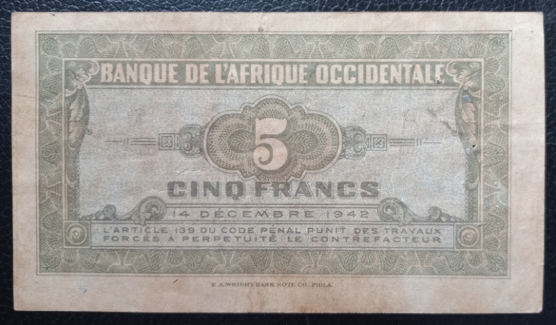 5F Rouge manquant Revers / Red missing Back