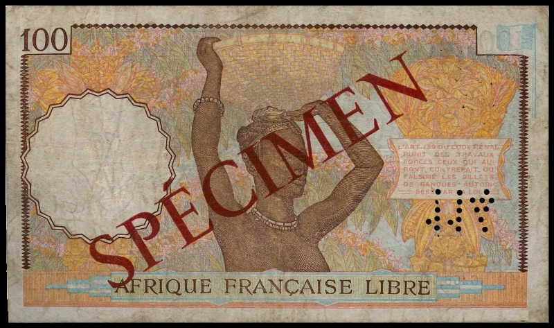 100F AFL Spécimen Revers / Back