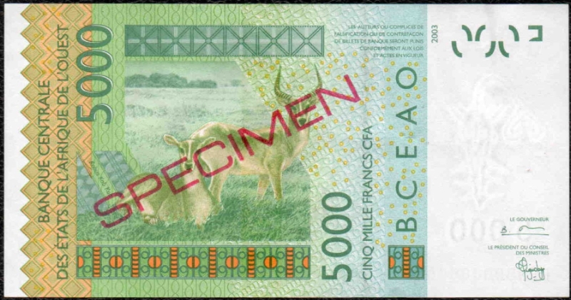 5000F Spécimen Revers / Back