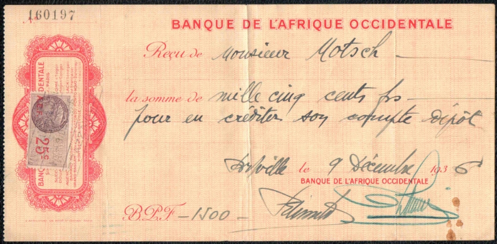BAO Agence de BRAZZAVILLE 1936